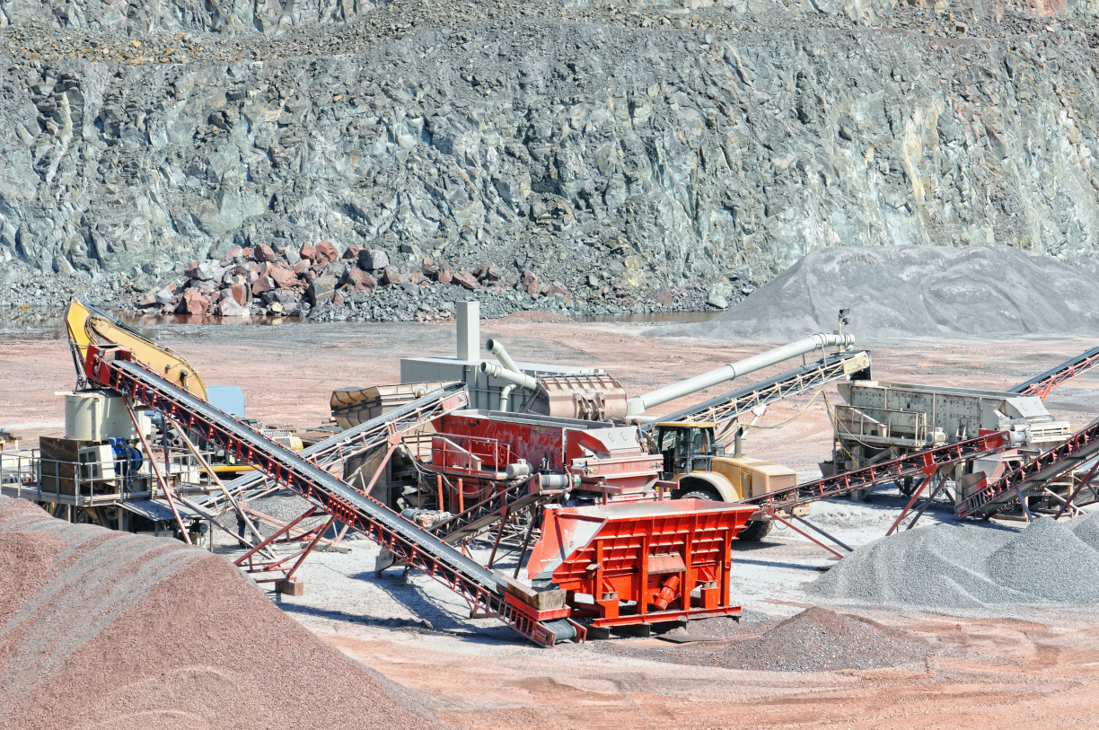 Conveyor Belt in a quarry open mine pit